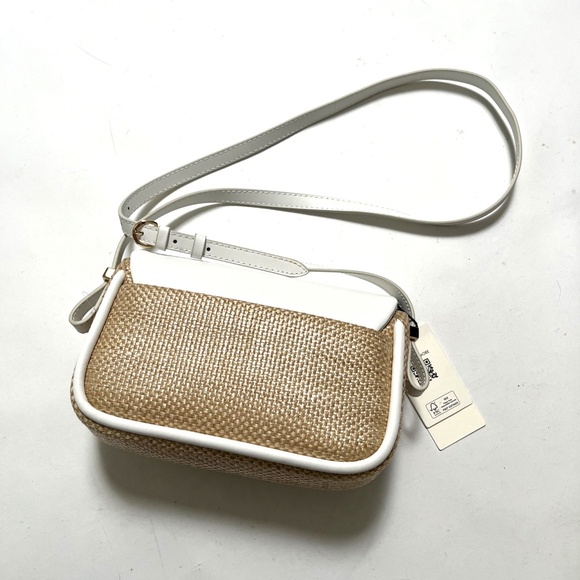 NWT TED BAKER Sadie May Flap CrossBody Bag Straw White Classic Summer Woven - Picture 6 of 12